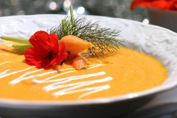 Creamy Carrot and Coconut Milk Soup with Thai Red Curry