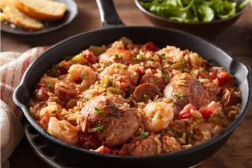 Chicken, Andouille and Shrimp Jambalaya
