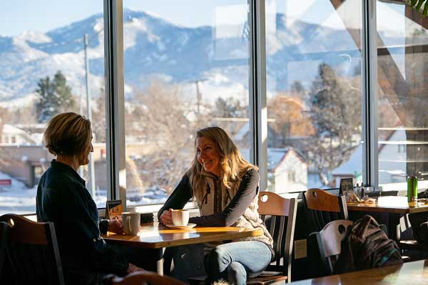 Sitting in the Crossroad Cafe